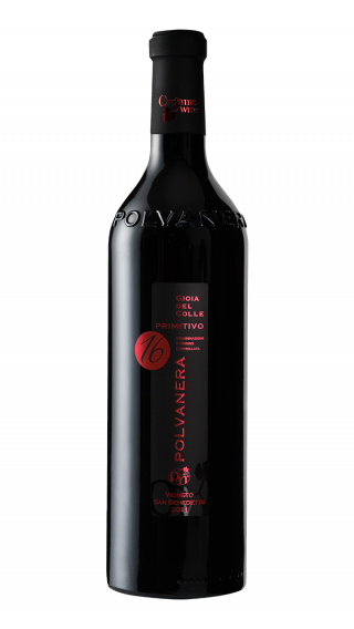 Bottle of Polvanera 16 Primitivo 2014 wine 750 ml