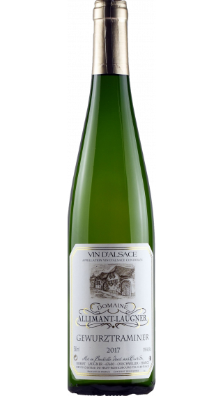 Bottle of Allimant Laugner Gewürztraminer 2017 wine 750 ml