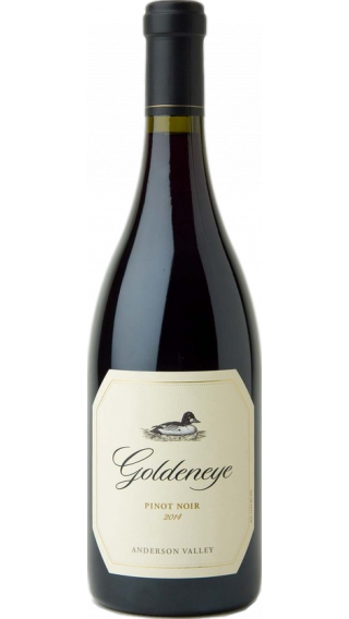 Bottle of Duckhorn Pinot Noir Goldeneye 2014 wine 750 ml