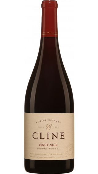 Bottle of Cline Pinot Noir 2018 wine 750 ml