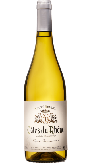 Bottle of Andre Brunel Domaine de la Becassonne Cotes du Rhone Blanc 2022 wine 750 ml
