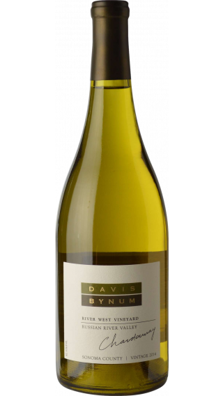 Bottle of Davis Bynum River West Vineyard Chardonnay 2014 wine 750 ml