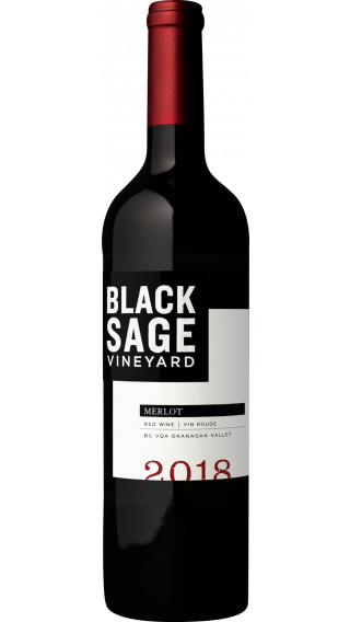 Bottle of Black Sage Vineyard Merlot 2018 wine 750 ml