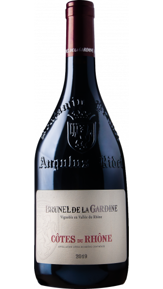 Bottle of Brunel de la Gardine Cotes Du Rhone 2019 wine 750 ml