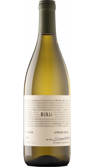 Bottle of Burja Zelen 2019 wine 750 ml