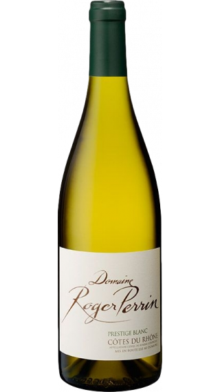Bottle of Domaine Roger Perrin Cotes du Rhone Prestige Blanc 2018 wine 750 ml