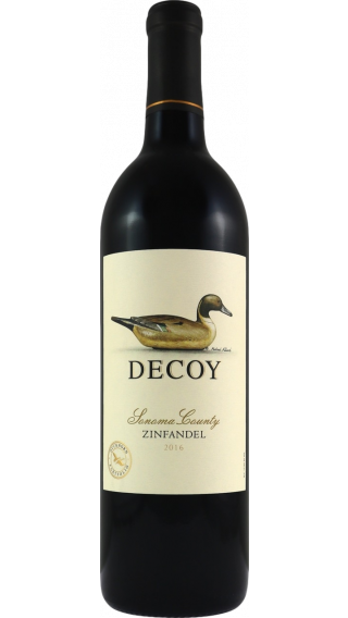 Bottle of Duckhorn Decoy Zinfandel 2016 wine 750 ml
