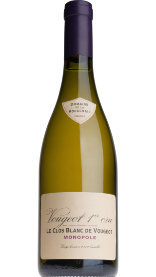 Bottle of Domaine de la Vougeraie Premier Cru Le Clos Blanc de Vougeot 2019 wine 750 ml