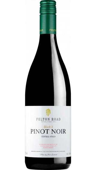 Bottle of Felton Road Block 3 Pinot Noir 2020 wine 750 ml