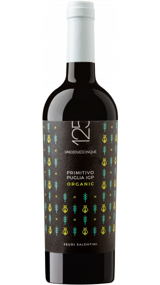 Bottle of Feudi Salentini 125 Primitivo Biologico 2017 wine 750 ml