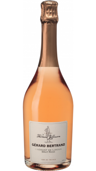 Bottle of Gerard Bertrand Thomas Jefferson Cremant de Limoux Brut Rose 2017 wine 750 ml