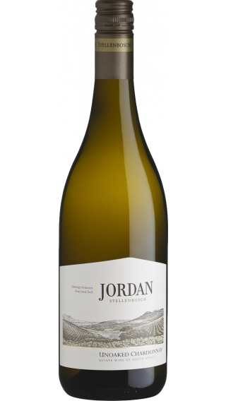 Bottle of Jordan Unoaked Chardonnay 2018 wine 750 ml