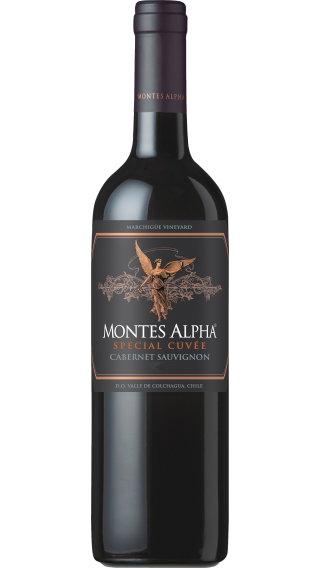 Bottle of Montes Alpha Special Cuvee Cabernet Sauvignon 2021 wine 750 ml