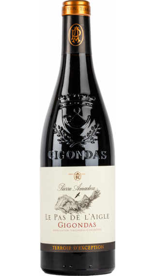 Bottle of Pierre Amadieu Gigondas Le Pas de l'Aigle 2017 wine 750 ml