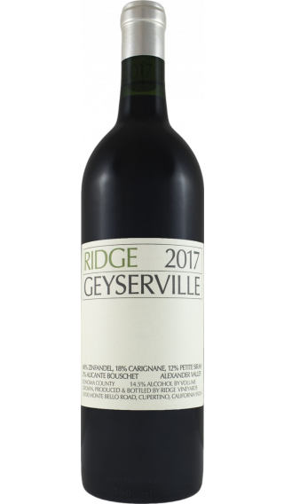 Bottle of Ridge Geyserville 2017 wine 750 ml