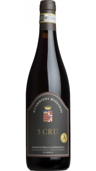Bottle of Rizzardi 3 Cru Amarone Valpolicella 2013 wine 750 ml