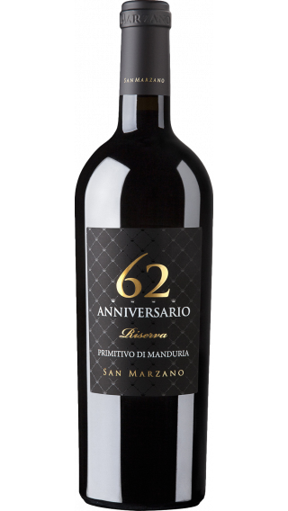 Bottle of San Marzano 62 Anniversario Primitivo di Manduria Riserva 2014 wine 750 ml