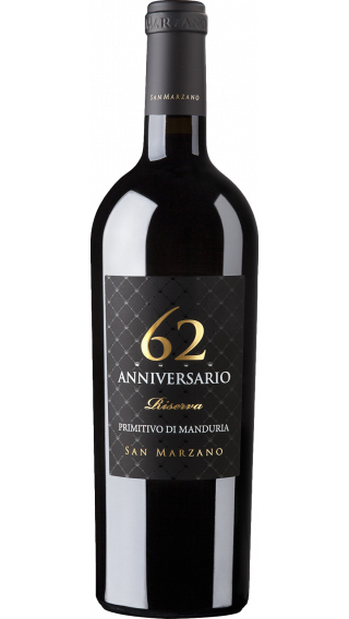Bottle of San Marzano 62 Anniversario Primitivo di Manduria Riserva 2017 wine 750 ml