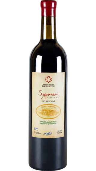 Bottle of Tchotiashvili Saperavi Rcheuli Qvevri 2017 wine 750 ml