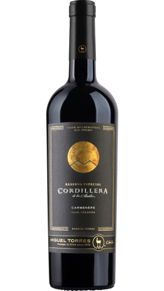 Bottle of Torres Cordillera Carmenere 2019 wine 750 ml