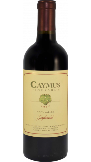 Bottle of Caymus Zinfandel 2013 wine 750 ml