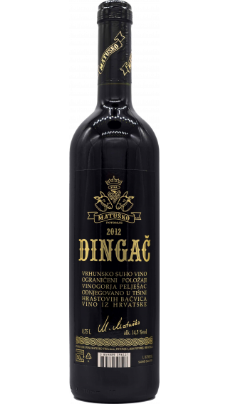 Bottle of Matusko Dingac 2012 wine 750 ml