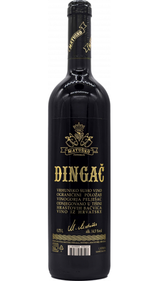 Bottle of Matusko Dingac 2014 wine 750 ml
