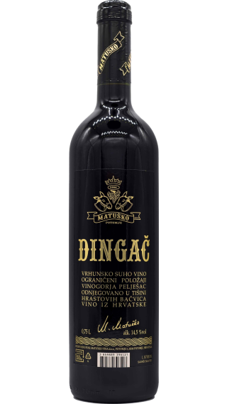 Bottle of Matusko Dingac 2019 wine 750 ml