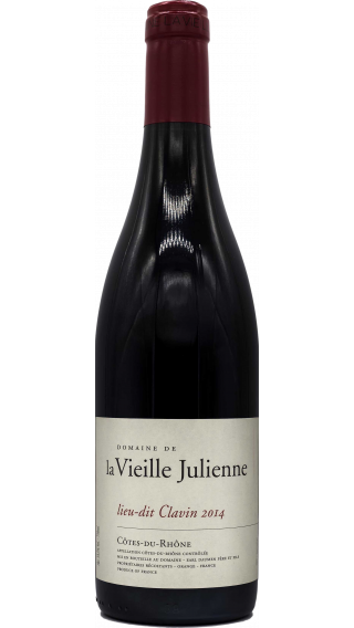 Bottle of Vieille Julienne Cotes du Rhone Clavin 2014 wine 750 ml