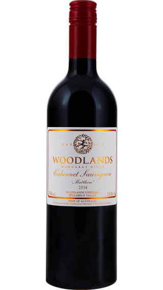 Bottle of Woodlands Matthew Cabernet Sauvignon 2014 wine 750 ml